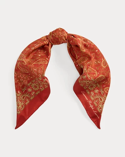 Paisley Silk Twill Square Scarf