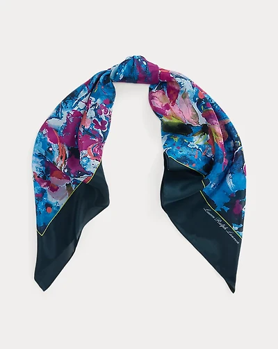 Print Silk Square Scarf