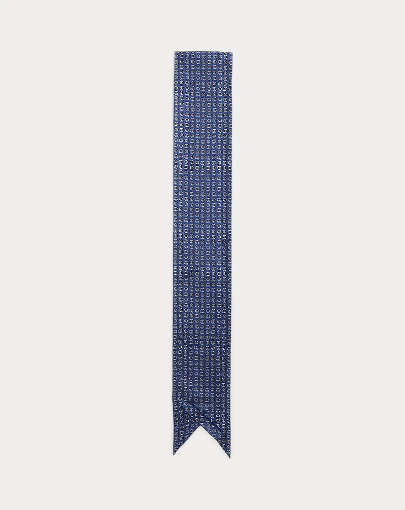 Geo-Print Logo Silk Diamond Scarf