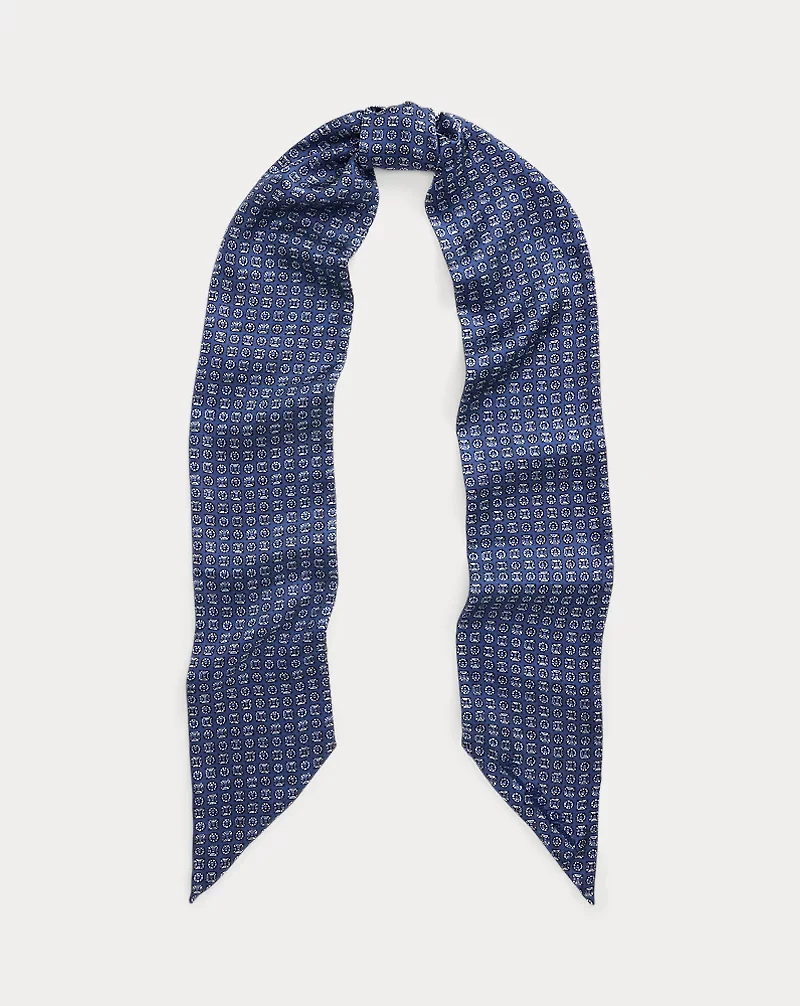 Geo-Print Logo Silk Diamond Scarf