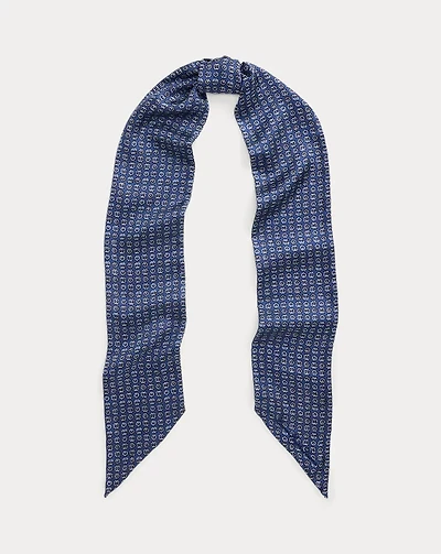 Geo-Print Logo Silk Diamond Scarf