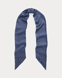 Geo-Print Logo Silk Diamond Scarf