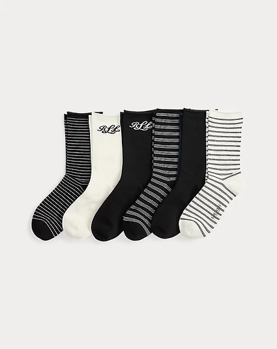 Logo & Striped Roll-Top Sock 6-Pack