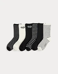Logo & Striped Roll-Top Sock 6-Pack