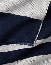 Two-Tone Crest Jacquard Wrap Scarf