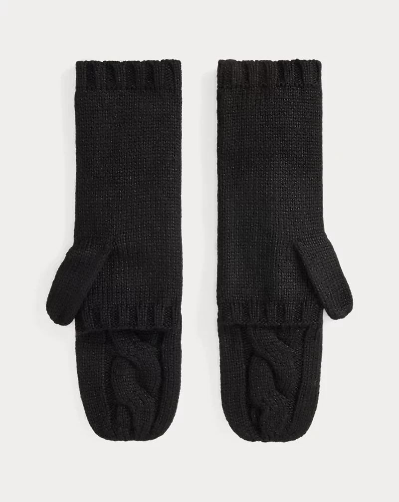 Convertible Cable-Knit Mittens