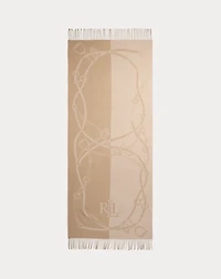 Belting-Motif & Logo Jacquard Wrap Scarf