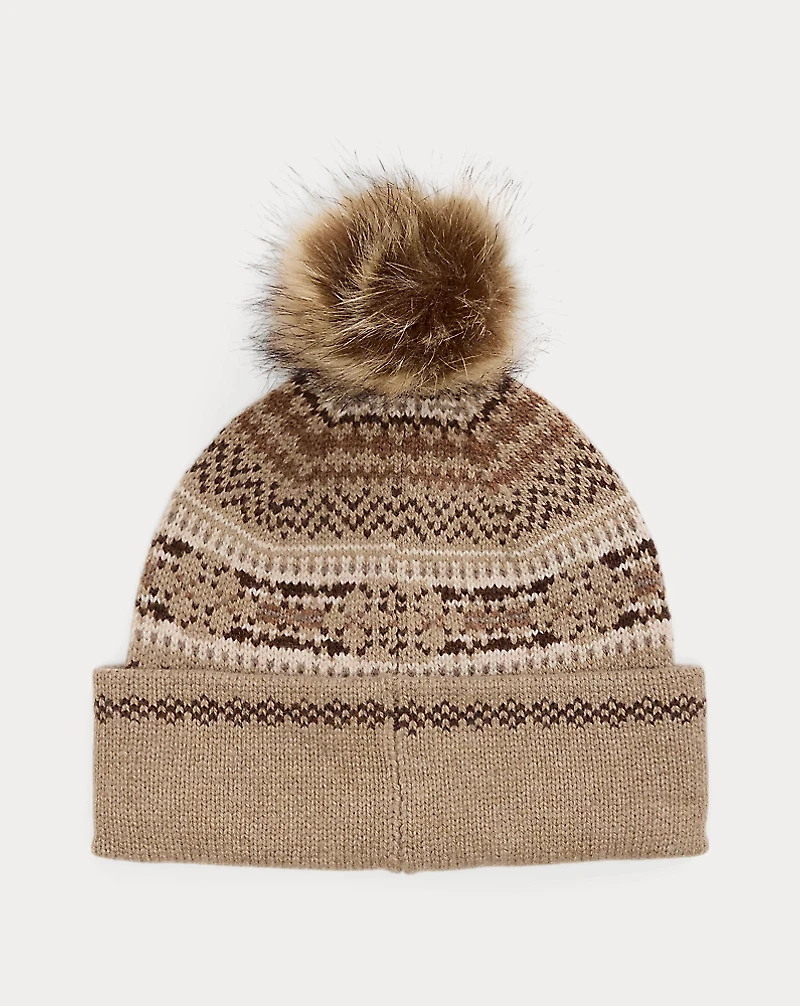 Fair Isle Pom-Pom Wool-Blend Beanie