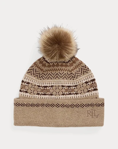 Fair Isle Pom-Pom Wool-Blend Beanie