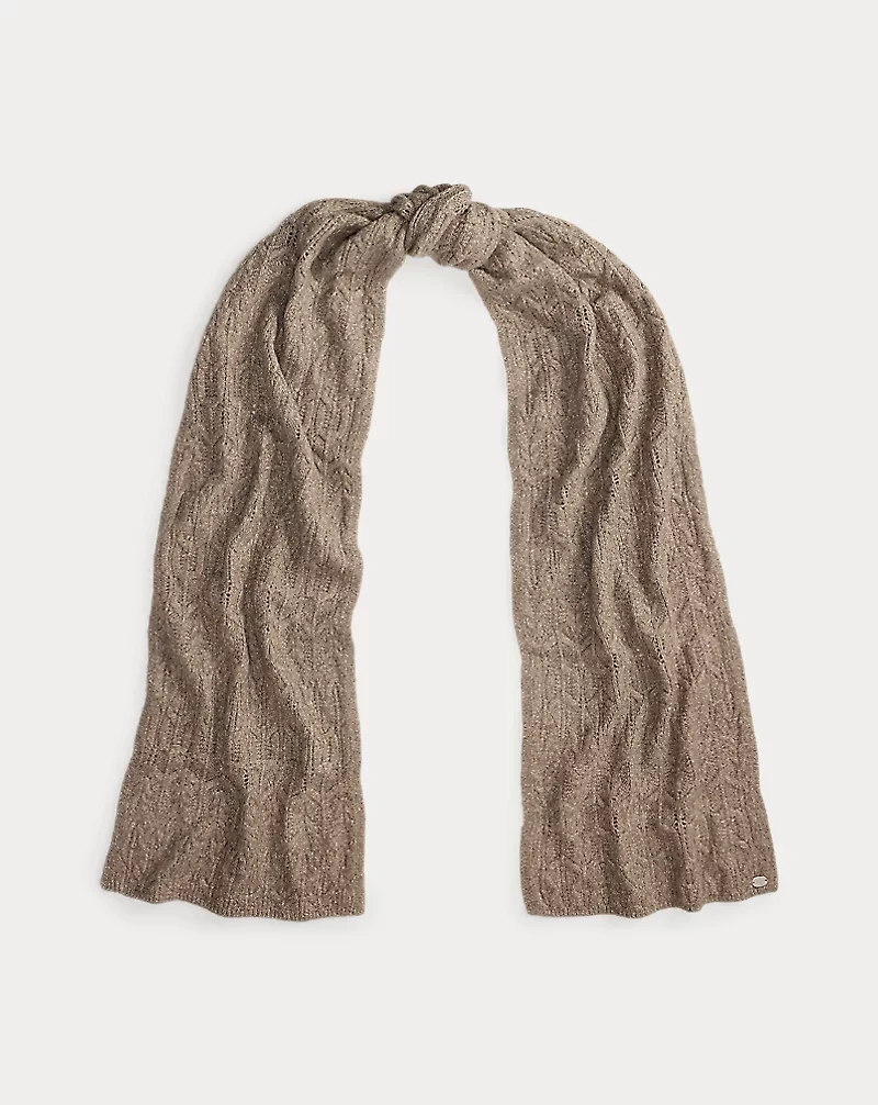 Pointelle-Knit Cotton-Blend Scarf