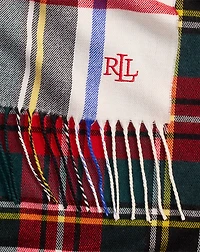 Plaid Fringe-Trim Scarf