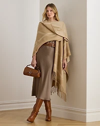 Logo & Belting-Motif Jacquard Ruana