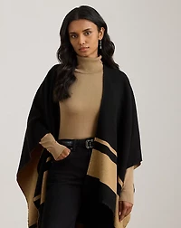 Two-Tone Crest Jacquard Ruana
