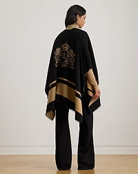Two-Tone Crest Jacquard Ruana
