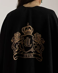 Two-Tone Crest Jacquard Ruana