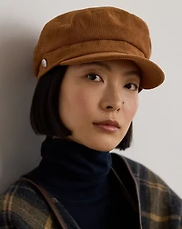 Button-Trim Corduroy Cap