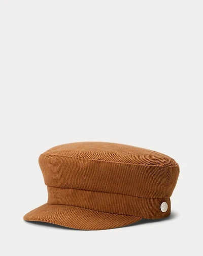 Button-Trim Corduroy Cap