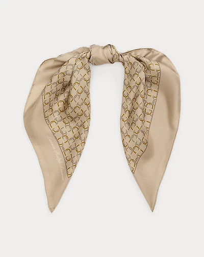 Geo-Print Silk Square Scarf