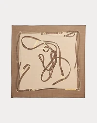 Belting-Print Wool-Silk Square Scarf
