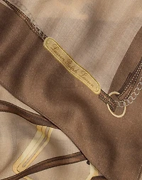 Belting-Print Wool-Silk Square Scarf