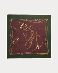 Belting-Print Wool-Silk Square Scarf