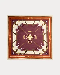 Belting-Print Wool-Silk Square Scarf