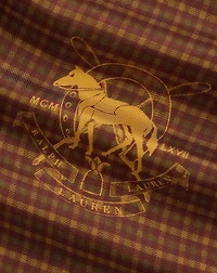 Belting-Print Plaid Silk Diamond Scarf