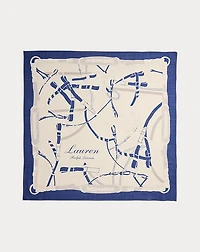 Belting-Print Wool-Silk Square Scarf