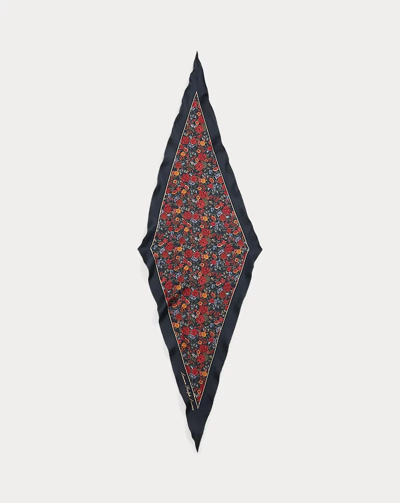 Floral Silk Diamond Scarf