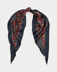 Floral Silk Diamond Scarf