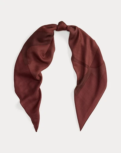 Logo Jacquard Wool-Silk Square Scarf