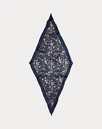 Floral Silk Twill Diamond Scarf