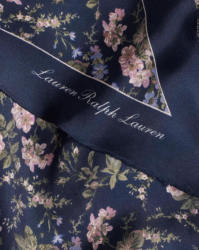 Floral Silk Twill Diamond Scarf
