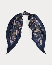 Floral Silk Twill Diamond Scarf