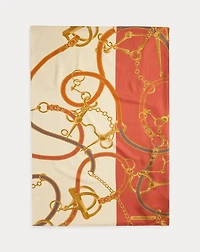 Belting-Print Wool Wrap Scarf