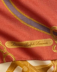 Belting-Print Wool Wrap Scarf