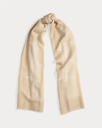 Logo Jacquard Wool Wrap Scarf