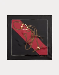 Belting-Print Color-Blocked Silk Scarf