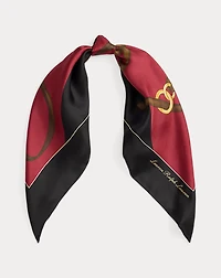 Belting-Print Color-Blocked Silk Scarf
