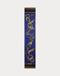 Belting-Print Color-Blocked Silk Scarf