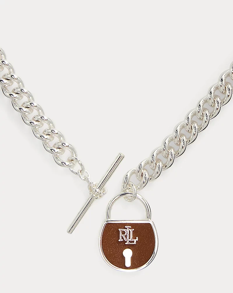 Silver-Plated Padlock Pendant Necklace