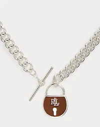 Silver-Plated Padlock Pendant Necklace