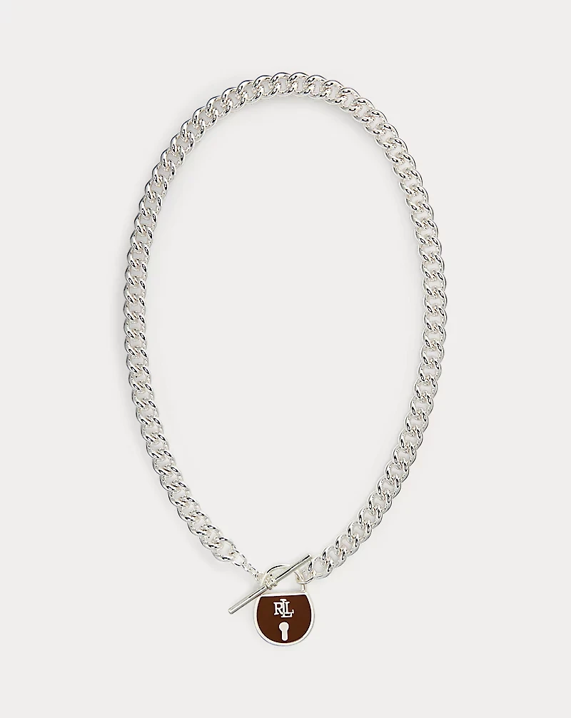 Silver-Plated Padlock Pendant Necklace