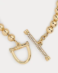 Gold-Plated Beaded Horsebit Bracelet