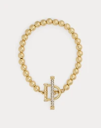 Gold-Plated Beaded Horsebit Bracelet