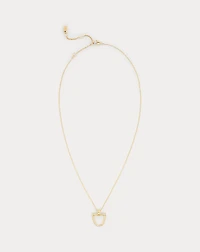 Gold-Plated Horsebit Pendant Necklace