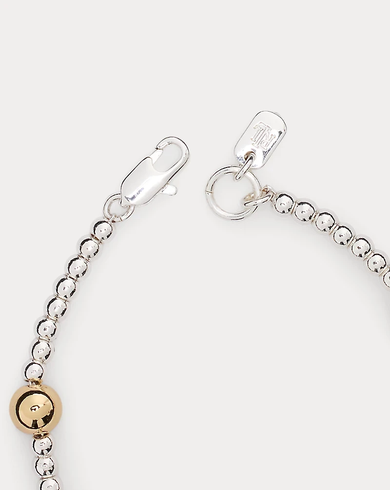 Two-Tone Beaded Station Bracelet