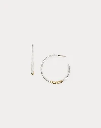 Two-Tone Beaded Hoop Earrings