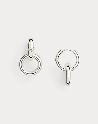Silver-Plated Hoop Drop Earrings