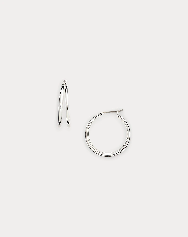Silver-Plated Split Hoop Earrings